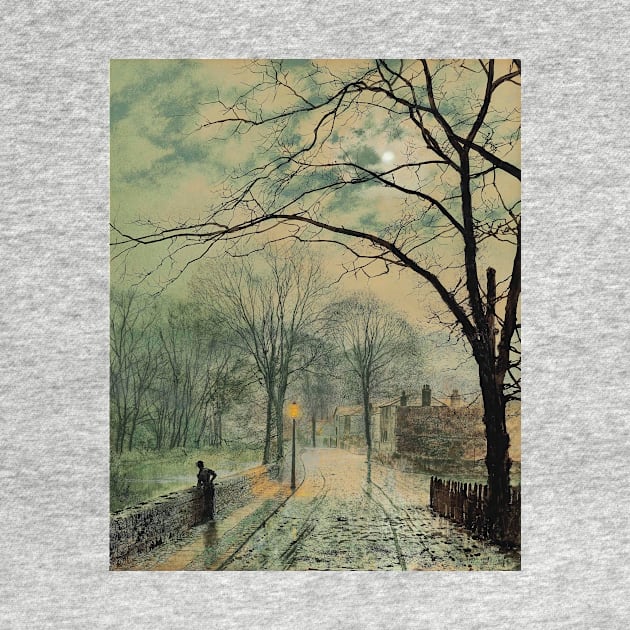 A Moonlit Stroll, Bonchurch, Isle of Wight by John Atkinson Grimshaw by Classic Art Stall